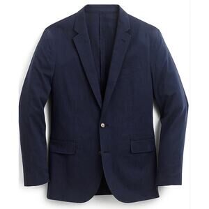 J. Crew Ludlow Slim Stretch Cotton Unlined Blazer Navy size 40L‎